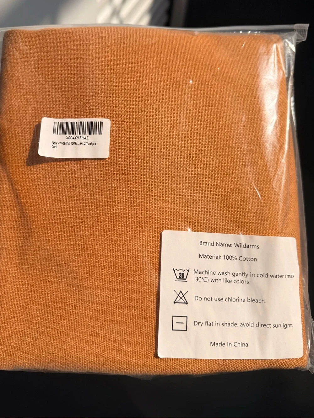 Wildarms 100% Cotton Canvas Fabric – 2 Yard Pre-Cut – Tan/Khaki